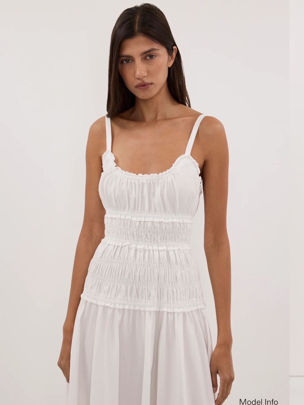DISSH White Smocked Maxi Dress-Skirt - Picture 2 of 5